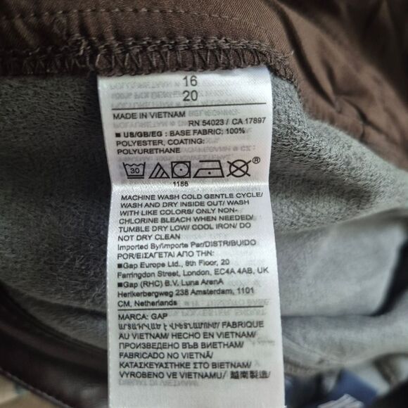 GAP Women's Faux Leather High-Rise Wide Leg Pants Dark Brown Plus Size 16 - Picture 4 of 5